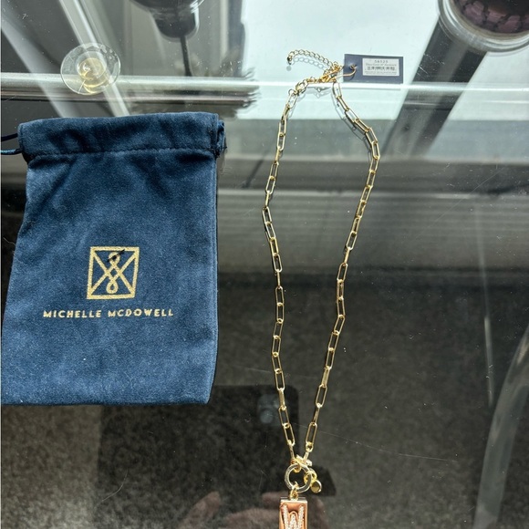 Gold-Toned Necklace with Elongated Chain and Pendant - Picture 5 of 5